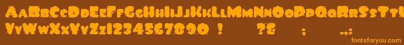 SpiltInk-Schriftart – Orangefarbene Schriften auf braunem Hintergrund