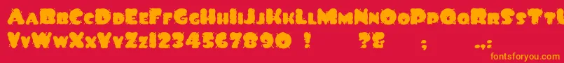 SpiltInk Font – Orange Fonts on Red Background
