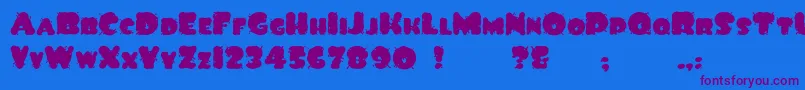 SpiltInk Font – Purple Fonts on Blue Background