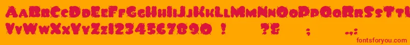 SpiltInk Font – Red Fonts on Orange Background