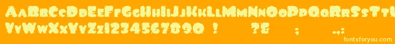 SpiltInk-Schriftart – Gelbe Schriften auf orangefarbenem Hintergrund