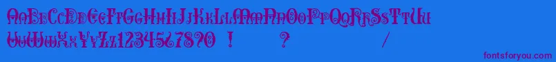 Erotokritos-Schriftart – Violette Schriften auf blauem Hintergrund