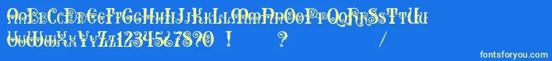 Erotokritos Font – Yellow Fonts on Blue Background