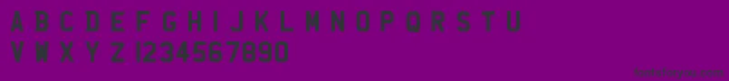 Uknumberplate-Schriftart – Schwarze Schriften auf violettem Hintergrund