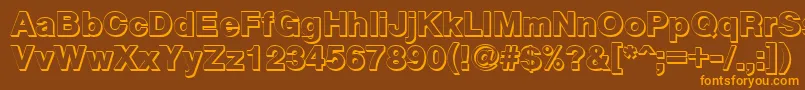 CyrveticaShadowBold Font – Orange Fonts on Brown Background