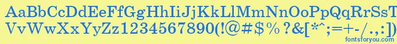 SchoolbookcRegular Font – Blue Fonts on Yellow Background