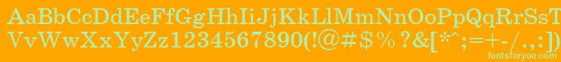 SchoolbookcRegular Font – Green Fonts on Orange Background