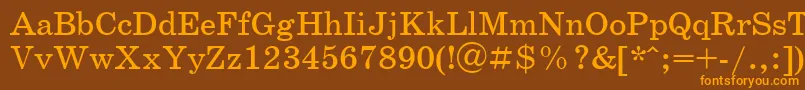 SchoolbookcRegular Font – Orange Fonts on Brown Background