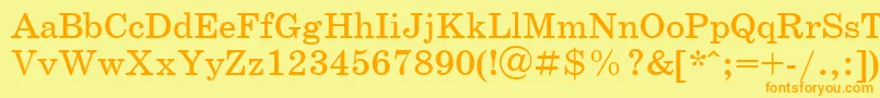 SchoolbookcRegular Font – Orange Fonts on Yellow Background