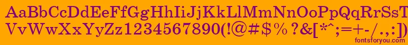 SchoolbookcRegular Font – Purple Fonts on Orange Background