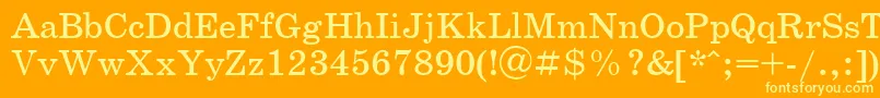 SchoolbookcRegular Font – Yellow Fonts on Orange Background