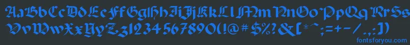 フォントGotB – 黒い背景に青い文字
