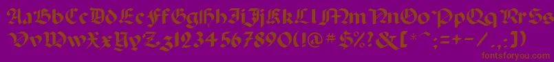 GotB-fontti – ruskeat fontit violetilla taustalla