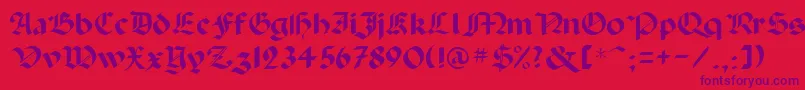 GotB Font – Purple Fonts on Red Background