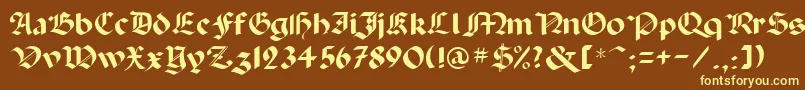 Fonte GotB – fontes amarelas em um fundo marrom