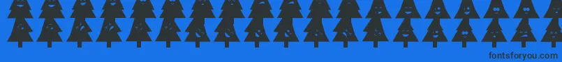 Fonte OhChristmasDing – fontes pretas em um fundo azul