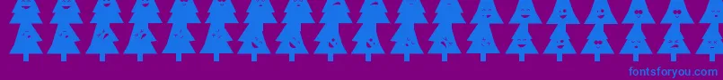 OhChristmasDing Font – Blue Fonts on Purple Background