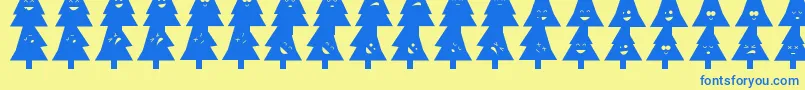 OhChristmasDing Font – Blue Fonts on Yellow Background