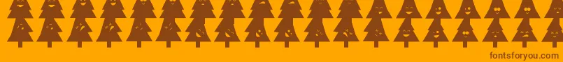 Czcionka OhChristmasDing – brązowe czcionki na pomarańczowym tle