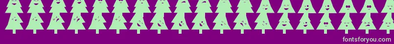 OhChristmasDing Font – Green Fonts on Purple Background