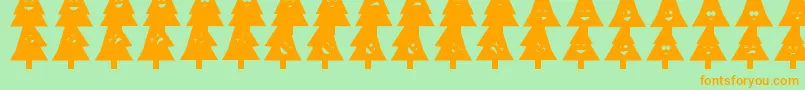 OhChristmasDing Font – Orange Fonts on Green Background