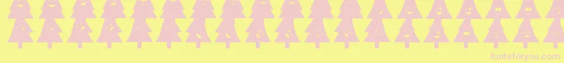 Fonte OhChristmasDing – fontes rosa em um fundo amarelo