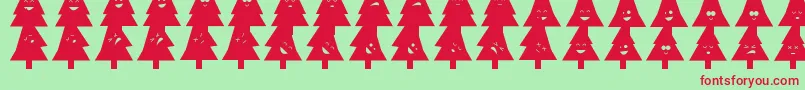 Fonte OhChristmasDing – fontes vermelhas em um fundo verde