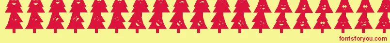 OhChristmasDing Font – Red Fonts on Yellow Background