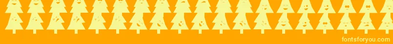 OhChristmasDing Font – Yellow Fonts on Orange Background
