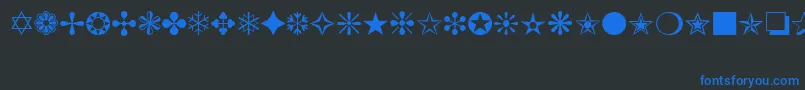 Czcionka ItcZapfDingbats – niebieskie czcionki na czarnym tle