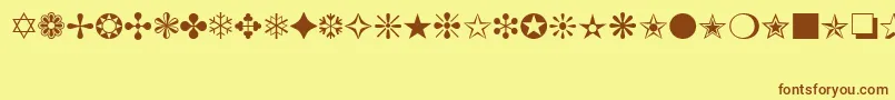 Fonte ItcZapfDingbats – fontes marrons em um fundo amarelo