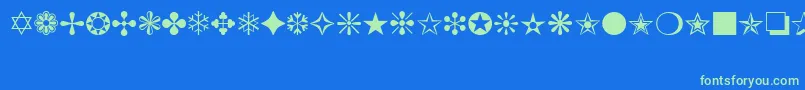 Czcionka ItcZapfDingbats – zielone czcionki na niebieskim tle