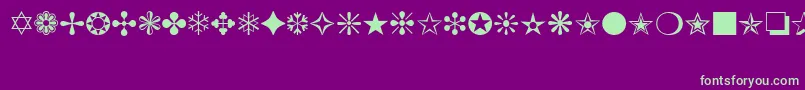 ItcZapfDingbats Font – Green Fonts on Purple Background