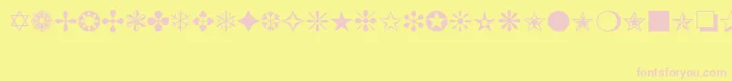 Fonte ItcZapfDingbats – fontes rosa em um fundo amarelo