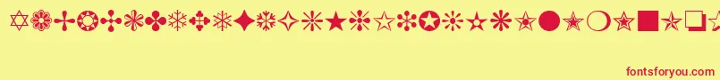 ItcZapfDingbats Font – Red Fonts on Yellow Background