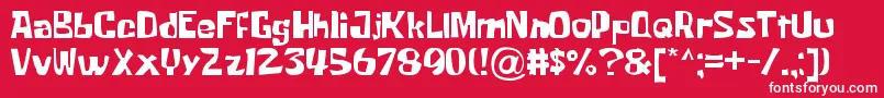 KrabbyPatty-Schriftart – Weiße Schriften auf rotem Hintergrund