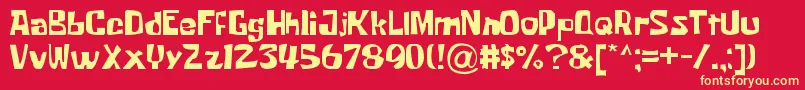 フォントKrabbyPatty – 黄色の文字、赤い背景