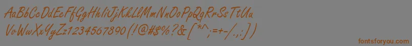 Freestyle ffyフォントについての詳細 フォントFreestyle ffy – 茶色の文字が灰色の背景にあります。