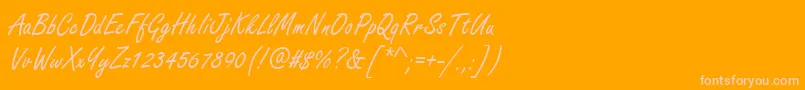 Freestyle ffy Font – Pink Fonts on Orange Background