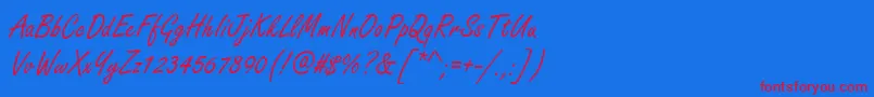Freestyle ffy Font – Red Fonts on Blue Background