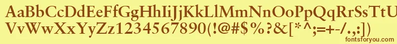 GaramondRetrospectiveSsiBold Font – Brown Fonts on Yellow Background