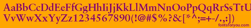 GaramondRetrospectiveSsiBold Font – Purple Fonts on Orange Background