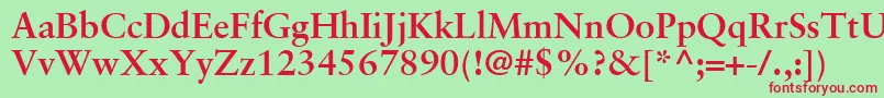 Шрифт GaramondRetrospectiveSsiBold – красные шрифты на зелёном фоне