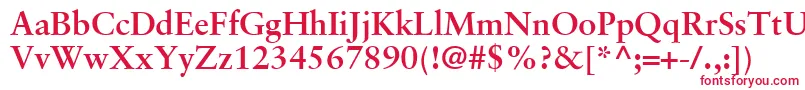 フォントGaramondRetrospectiveSsiBold – 白い背景に赤い文字