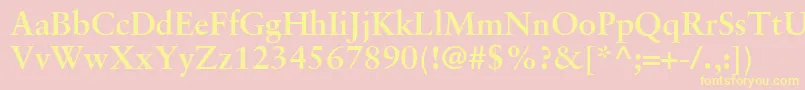 GaramondRetrospectiveSsiBold Font – Yellow Fonts on Pink Background