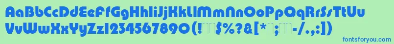 PumpPlain Font – Blue Fonts on Green Background