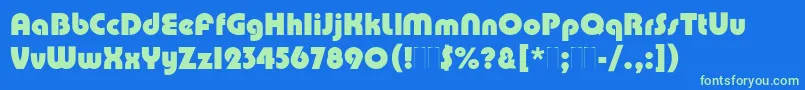 PumpPlain Font – Green Fonts on Blue Background