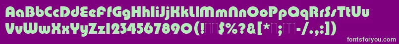 PumpPlain Font – Green Fonts on Purple Background