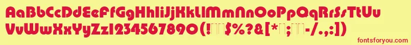 PumpPlain Font – Red Fonts on Yellow Background