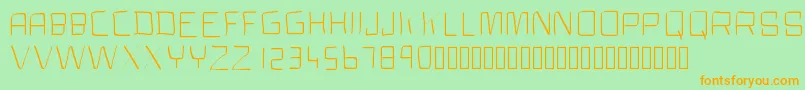 Clock Font – Orange Fonts on Green Background